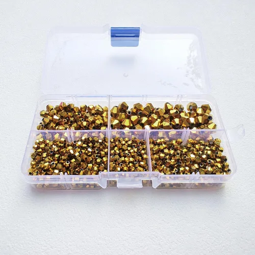 Miniatura 10 de Cuentas de vidrio de bicono negro para hacer joyas, cuentas espaciadoras de cristal facetadas para pulseras, collares, aretes
