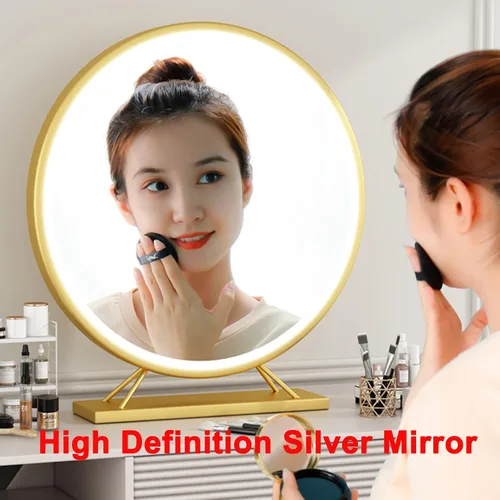Miniatura 3 de Espejo de mesa, espejo de encimera, espejo de afeitado de baño, tocador de mesa, tocador cosmético, espejo circular para peinar el cabello, belleza