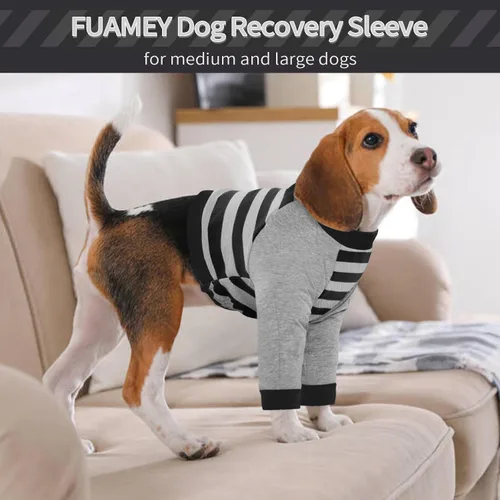 Miniatura 6 de FUAMEY Manga de recuperación para perros con protector de codo, camisa para perros que detiene las lamidas en las articulaciones, traje de manga
