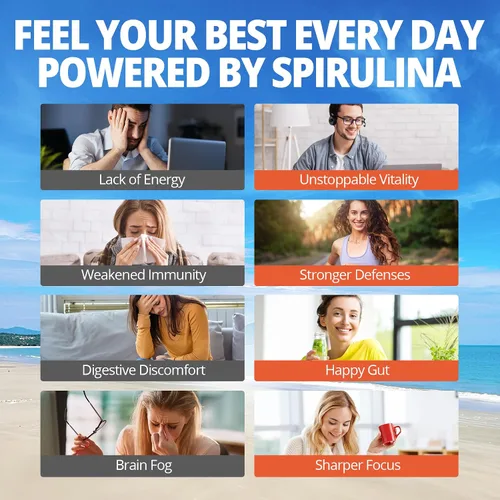 Miniatura 9 de Gomitas orgánicas de espirulina azul Chlorella, superalimentos y excelente fuente de alta ficocianina vegana, clorofila, complejo B, minerales