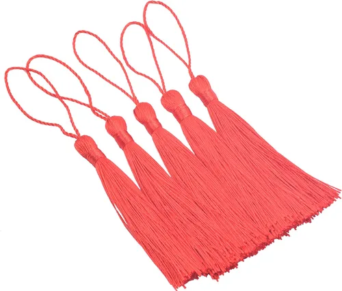 Miniatura 14 de KONMAY, borlas pequeñas y suaves, con bucles para proyectos de bricolaje, hechas a mano, sedosas, de 3.5 pulgadas, 20