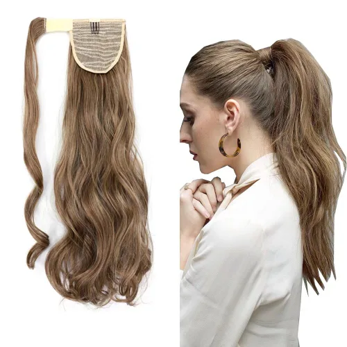 Miniatura 10 de Extensión de cola de caballo de 18 pulgadas para mujer, 3.53 onzas, fibra sintética natural japonesa resistente al calor, color negro azabache #1