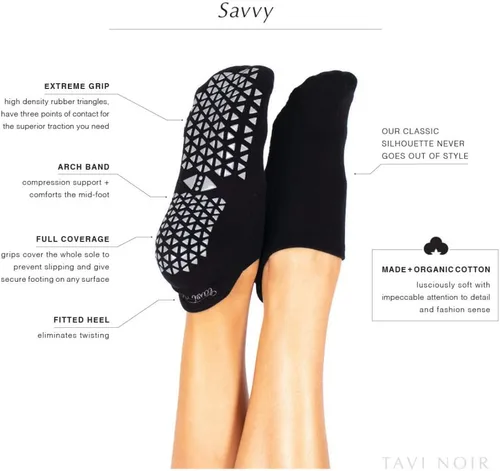 Miniatura 2 de TAVI - Calcetines de agarre inteligente para mujer, pilates, pantuflas, yoga y ballet, barre