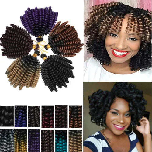 Miniatura 20 de Marlybob Pelo sintético trenzado de ganchillo de 14 pulgadas Marlibob onda de agua trenzado trenzado de ganchillo trenzas afro rastas rizadas