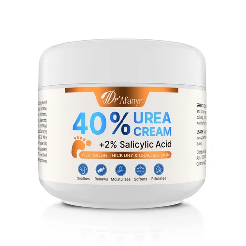 Crema de urea 40% para pies, crema de pies con 2% de ácido salicílico para talones y pies agrietados secos, loción de urea 40% para pies, formulada