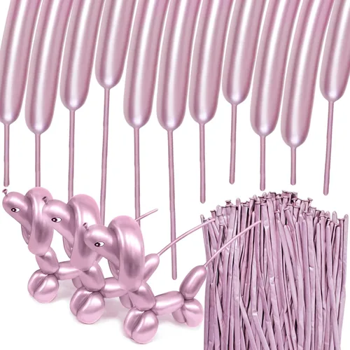 Miniatura 23 de 100Pcs Globos Negros 260, Globos Largos para Atar Arco de Globos, Globos Largos y Finos para Torcer Globos de Animales, Globos para Cumpleaños