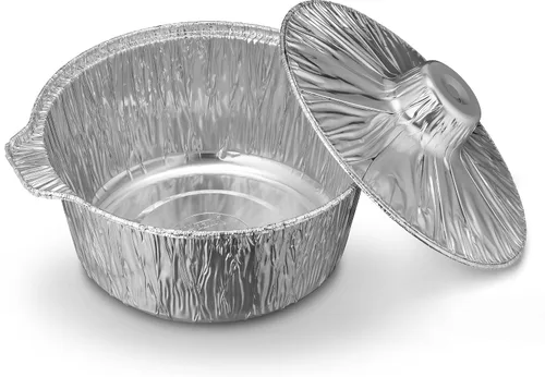 Miniatura 3 de Macetas desechables de aluminio con tapas, grandes, 5.5 cuartos de galón, paquete de 1 maceta desechable de aluminio