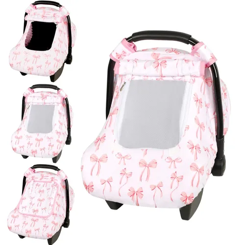 Funda para asiento de coche para bebé, funda para asiento de coche resistente al viento para bebés niñas, toldo cálido para asiento de coche para
