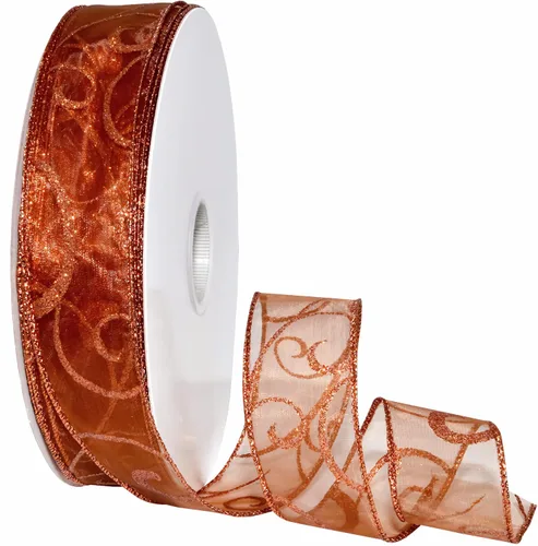 Miniatura 23 de Morex Ribbon Cintas transparentes con purpurina con espiral, cinta navideña para manualidades y decoraciones de Navidad, envoltura de regalos, 1.5