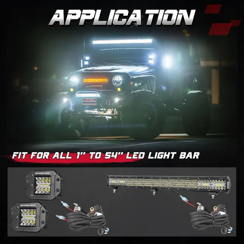Miniatura 6 de OFFROADTOWN - Arnés de cableado, kit de arnés de cableado de 1 cable resistente para luces antiniebla, barra de luz de trabajo LED, vainas LED de 12