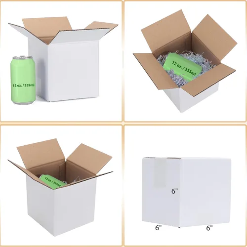 Miniatura 4 de Calenzana Juego de 40 cajas de envío de 6 x 6 x 6 pulgadas, caja de cartón corrugado blanco para embalaje de pequeñas empresas