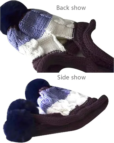 Miniatura 5 de FSIGOM Gorros de punto gruesos de invierno para mujer versión coreana grande con pompones de piel orejeras cálidas de lana con protección