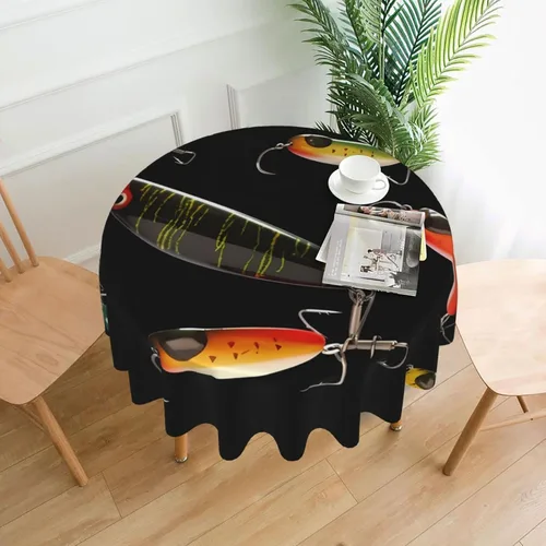 Miniatura 9 de Mantel redondo de 60 pulgadas impermeable con estampado de bulldogs ingleses, mantel circular para cocina, comedor, arrugas, mantel redondo