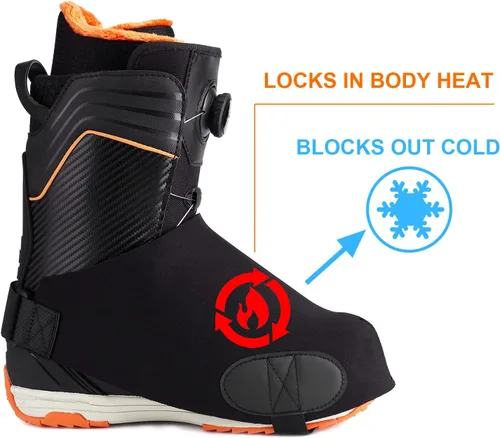 Miniatura 6 de Qchengsan Fundas para botas, cubierta para botas de esquí, fundas de zapatos para nieve, mantiene los calentadores de pies y calentadores, regalos