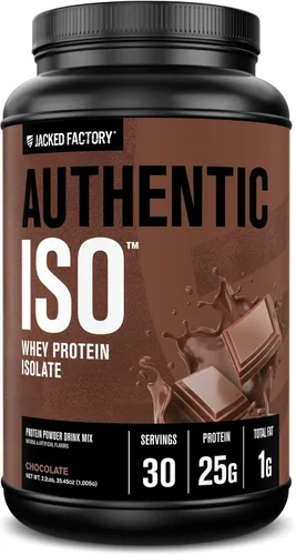 Jacked Factory Auténtico polvo aislado de proteína de suero ISO, bajo en carbohidratos, proteína de construcción muscular sin OMG sin rellenos,