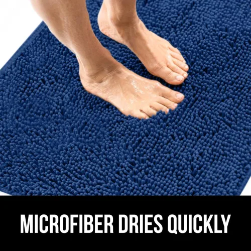 Miniatura 303 de Gorilla Grip - Tapete de baño de felpilla gruesa, suave y absorbente, secado rápido, de microfibra, con reverso de caucho, para piso de ducha, Nube