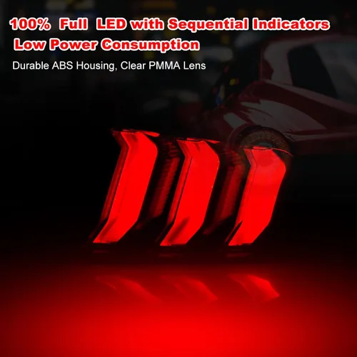 Miniatura 3 de ROXX Conjunto de luces traseras LED para Ford Mustang/Shelby GT350 2015-2023 y Shelby GT500 2018-2020, par de luces traseras con señales de giro