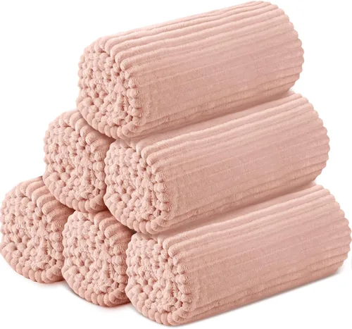 Miniatura 45 de Buryeah 6 Piezas Manta de Franela a Granel 50 x 60 pulgadas Manta para Pijamadas Boda al Aire Libre Manta Ligera, Certificado Oeko-tex Standard 100