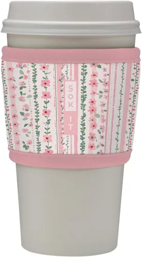 Miniatura 28 de Sok It HotSok Coffee & Tea - Funda de neopreno con aislamiento reutilizable (floral abstracto)