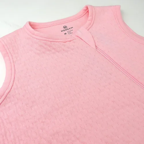 Miniatura 4 de HonestBaby - Manta vestible de algodón orgánico matelassé, rosa, grande