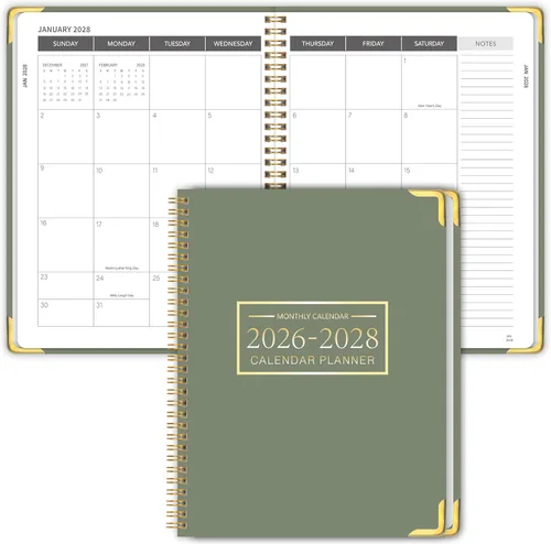 Miniatura 14 de Agenda mensual 2026-2028, calendario 2026-2028 de 36 meses, 8.5 x 11 pulgadas, enero 2026 a diciembre 2028, protectores de esquinas de metal