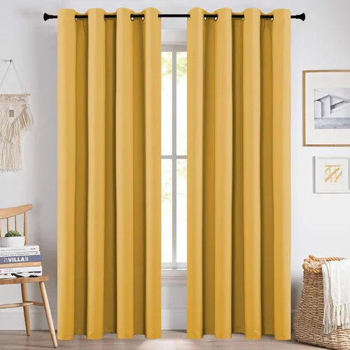 Miniatura 25 de KEQIAOSUOCAI Cortinas rosa bebé de 63 pulgadas para habitación de niñas - Con aislamiento térmico que oscurece la habitación, cortinas de ventana