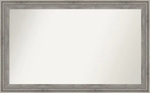 Miniatura 219 de Amanti Art Espejo de pared personalizado no biselado (24.5 x 24.5 pulgadas), marco gris marrón alta, varios tamaños personalizados, espejo de baño