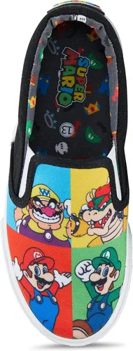 Miniatura 3 de Nintendo Tenis deportivos Mario para niños, zapatos deportivos de lona sin cordones de Super Mario, Luigi, Kirby y Donkey Kong