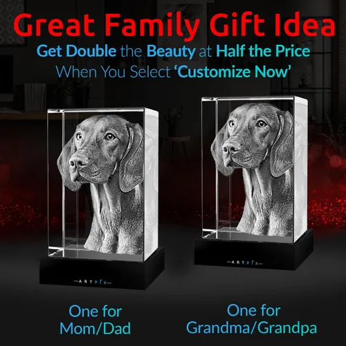 Miniatura 2 de ArtPix 3D Foto de cristal, regalos de Navidad personalizados para mujeres, esposa, ella, él, hombres, esposo, abuela, gran regalo de Navidad Retrato