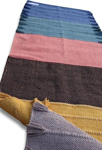 Miniatura 21 de Jaipur Art & Rugs - Alfombra de yoga de algodón, respetuosa con el medio ambiente, tejida a mano, gruesa (0.945 x 2.835 x 0.197 in)