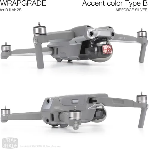Miniatura 5 de WRAPGRADE Funda compatible con DJI Air 2S Color de acento B (Airforce Silver)