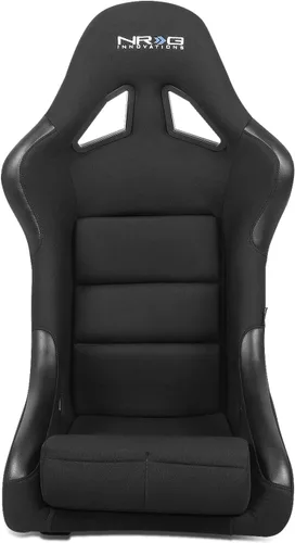 NRG Innovations NRG-FRP-330 Asiento de carreras tipo bucket de respaldo fijo de fibra de vidrio (pequeño), compatibilidad con arnés de 4 puntos,