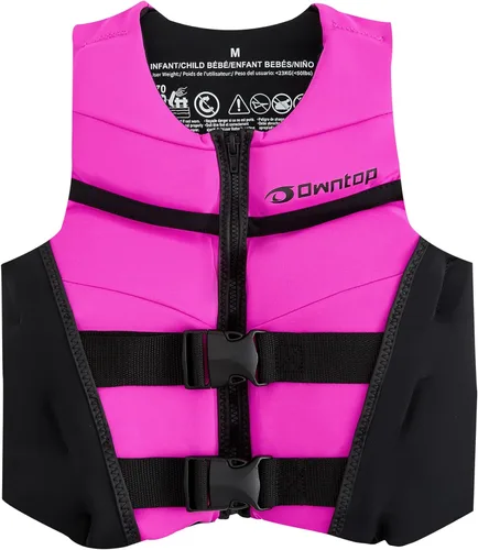 Owntop Chaleco de natación para niños y jóvenes | Chaqueta de natación de neopreno ligera y de secado rápido | Kayak, entrenamiento de natación, Rosa