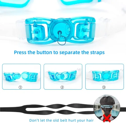 Miniatura 5 de Gafas de natación Juego de gorras de natación gafas de natación de silicona para adultos con gafas antivaho para nadar