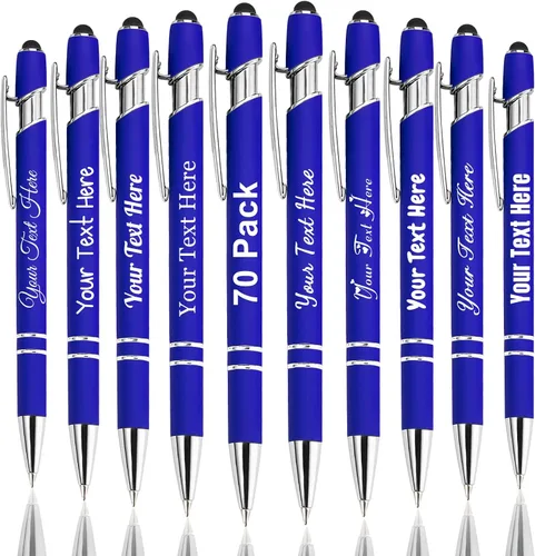Miniatura 106 de Hasta 300 bolígrafos personalizados a granel con nombre personalizado con grabado gratis, puntas de lápiz capacitivo grabado, bolígrafo