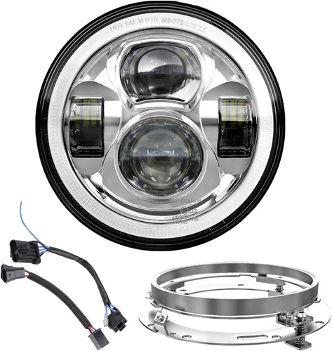 Miniatura 12 de Z-OFFROAD - Faro delantero LED de 7 pulgadas para motocicleta con halo DRL blanco, kit DOT, compatible con Harley Davidson Street Glide Road King