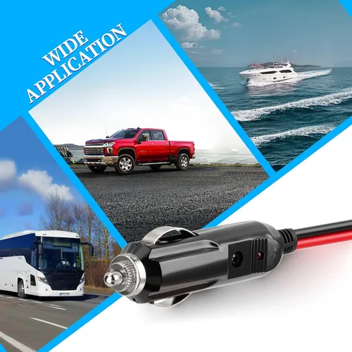 Miniatura 6 de ELFCULB Cable de encendedor de cigarrillos macho a macho, cable de extensión de enchufe de encendedor de cigarrillos de automóvil de 14 AWG 12 V