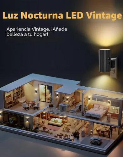 Miniatura 7 de Luces nocturnas enchufables a la pared, luz nocturna LED enchufable, sensor de luz del atardecer al amanecer, luz de pared de brillo ajustable