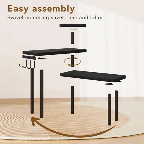 Miniatura 8 de IBUYKE Organizador de encimera, estantes de especias de 3 niveles, estante de esquina de encimera de cocina, 4 ganchos laterales, estante ajustable