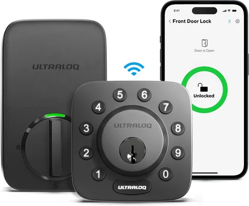 Miniatura 10 de ULTRALOQ U-Bolt - Cerradura inteligente WiFi 5 en 1 con sensor de puerta, cerradura inteligente con cerrojo de puerta WiFi, control remoto