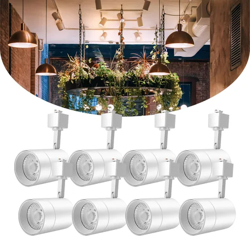 ALAMPEVER Cabezales de iluminación LED para pista tipo J, accesorios de iluminación de pista regulables para arte de pared, luz de pista de 12 W,