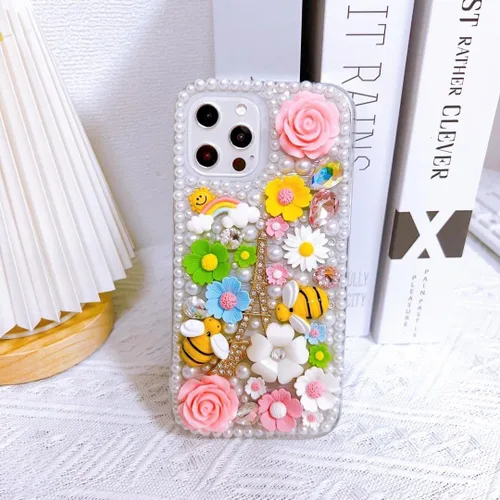 Miniatura 6 de Funda para Samsung Galaxy S22 Ultra Bling con purpurina, diamantes de imitación de cristal de lujo con diamantes de imitación de abeja linda torre