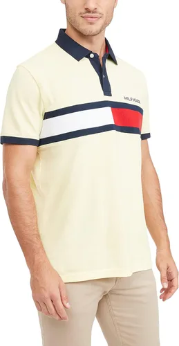 Miniatura 4 de Tommy Hilfiger Men's Short Sleeve Cotton Pique Flag Polo in Regular Fit
