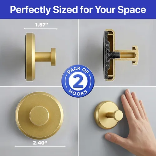 Miniatura 7 de HOME SO Ganchos con ventosa para toallas de ducha y baño, paquete de 2 – Ganchos de ventosa para colgar toallas, batas y abrigos – azulejos, puerta