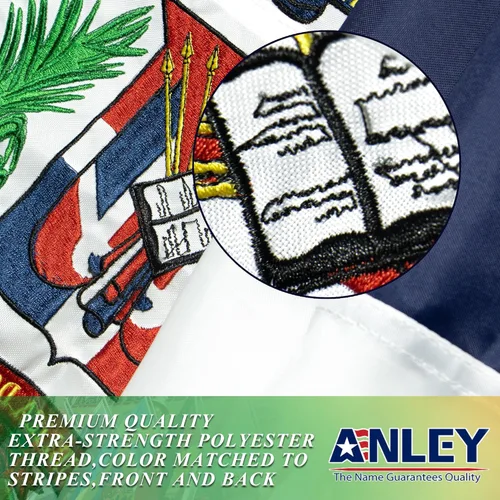 Miniatura 3 de Anley EverStrong Series - Bandera de República Dominicana de 3 x 5 pies, resistente, cabecera de lona resistente, 4 filas de costuras de cerradura