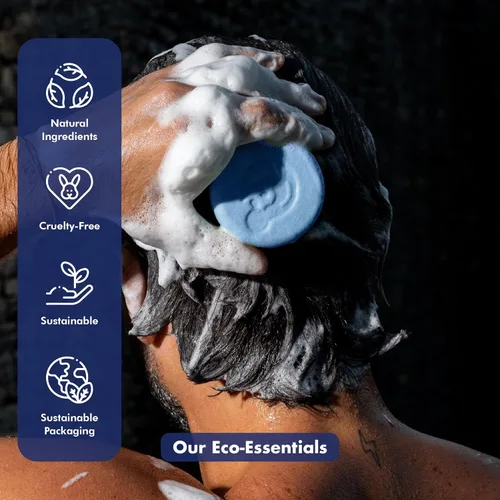 Miniatura 5 de Tree Bottle Barra de champú 3 en 1 de aceite de argán + extracto de bambú para hombres, para cabello, barba y cuerpo, limpieza profunda, nutrición