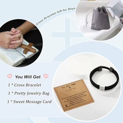 Miniatura 6 de Pulsera cruz de béisbol/fútbol/baloncesto/fútbol americano de Lydow para graduación, para niños, hombres, hijos, jugadores, equipo, amantes, nietos