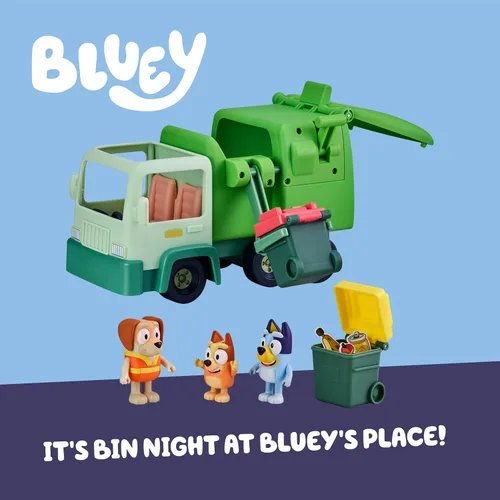 Miniatura 2 de Conjunto de juguete de camión volquete Bluey, juguete de camión volquete resistente con 2 figuras articuladas y 3 enormes rocas, juguetes