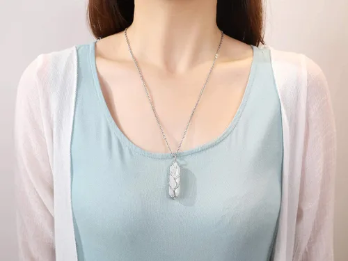 Miniatura 3 de XIANNVXI Collar con colgante de luna creciente envuelta en alambre con forma de árbol de la vida Collar con piedras de cristal curativo de reiki