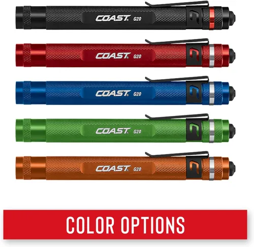 Miniatura 6 de Coast Faro LED HL45 de 400 lúmenes de doble color (blanco/rojo) con batería y clips de casco incluidos